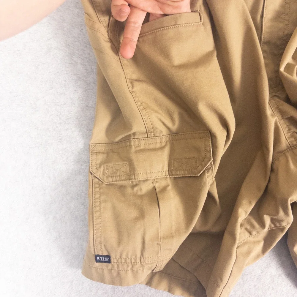 5.11 Tactical Mens Khaki Ripstop Cargo Shorts Size 40 Tan Hiking Outdoor Utility